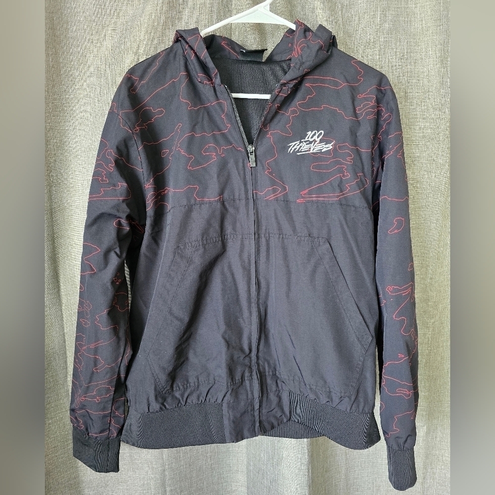 100 Thieves Geography Full Zip Windbreaker Jacket Men’s Sz Small Gaming Esports
